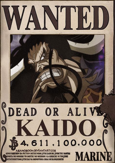 One Piece Chapter 957 Kaido Wanted Bounty WanoKuni by Amanomoon on ...