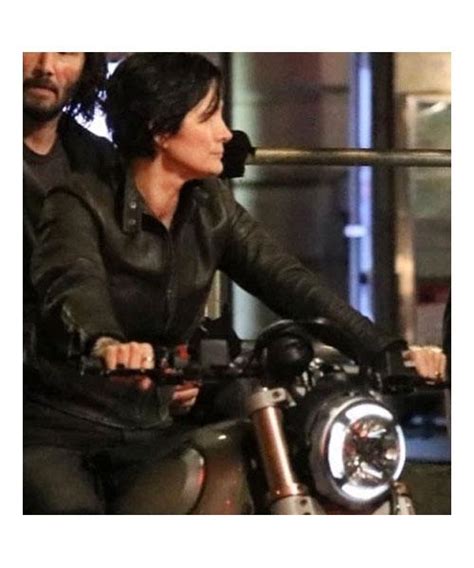 Carrie Anne Moss The Matrix 4 Motorcycles Leather Jacket