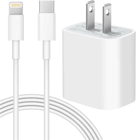 iPhone 14 13 12 Fast Charger, [Apple MFi Certified] 20W PD USB C Wall Charger w/ 6FT Lightning ...