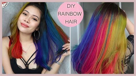 HOW TO RAINBOW HAIR TUTORIAL AT HOME USING HAIR COLOR WAX - YouTube