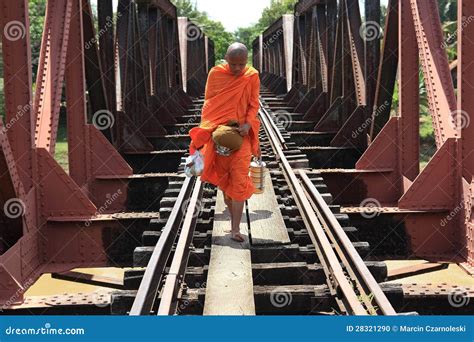 Buddhist Monk on a Railway Bridge in Cambodia Editorial Image - Image of colonial, monastery ...