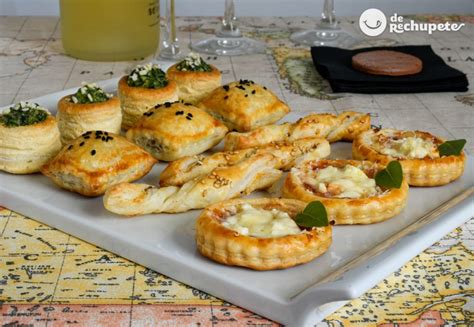 4 vegetarian appetizers with puff pastry. A delicious alternative as Christmas starters ...