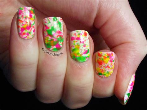 Punch Nails: Neon Splatter Nails + Tutorial