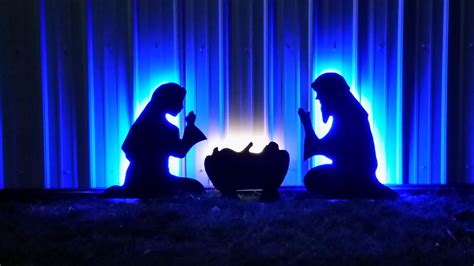 White Outdoor Nativity Scene Backlit LED Yard Christmas Manger | Etsy