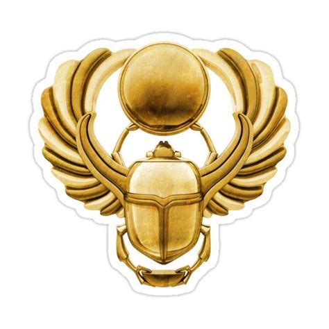 Gold Egyptian Scarab Sticker by Packrat in 2021 | Egyptian scarab ...