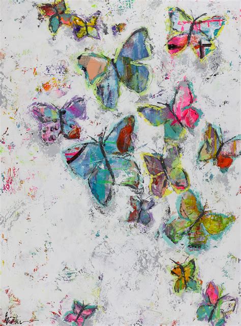 Butterfly canvas painting abstract art 3/4 thick | Etsy