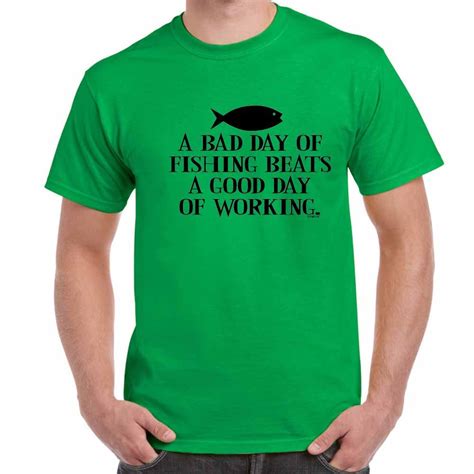 Mens Funny Sayings Slogans T Shirts-Fishing Beats A Good tshirt | eBay