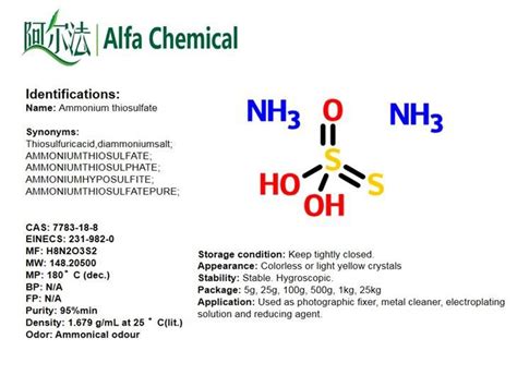 China Ammonium Thiosulfate CAS: 7783-18-8 Manufacturers - Free Sample - Alfa Chemical