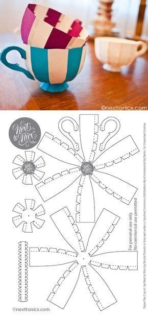 Origami tea cup pattern. These would be so cute for a tea party! | Paper tea cups, Paper crafts ...