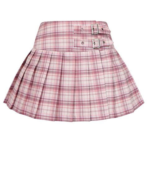 Pleated Plaid Skirt 0216 Pink/White | Nightshade Corsets