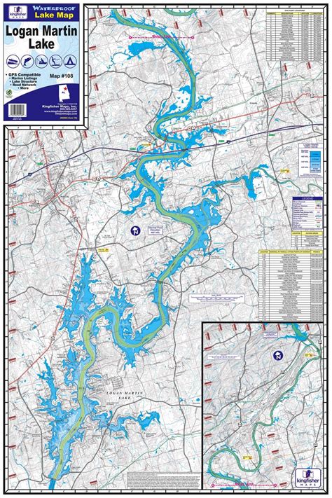 Logan Martin Lake Fishing Map #108 – Keith Map Service, Inc.