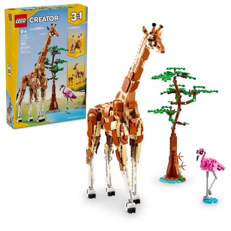 LEGO Creator 3 in 1 Wild Safari Animals, Rebuilds into 3 Different Safari Animal Figures ...