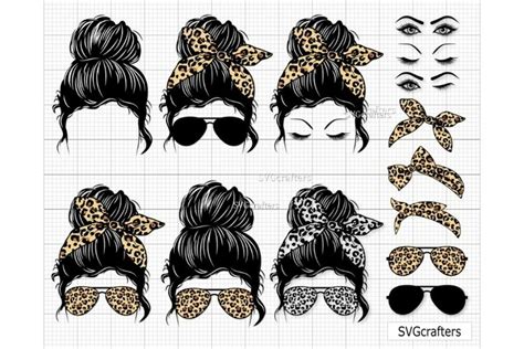 Leopard Momlife svg, Mom Life svg, Messy Bun svg (1346257)