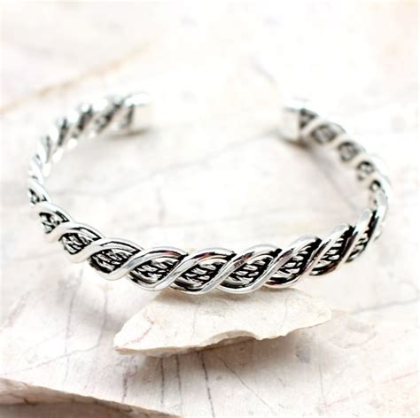 Braided Silver Cuff Bracelet - Best of Everything | Online Shopping