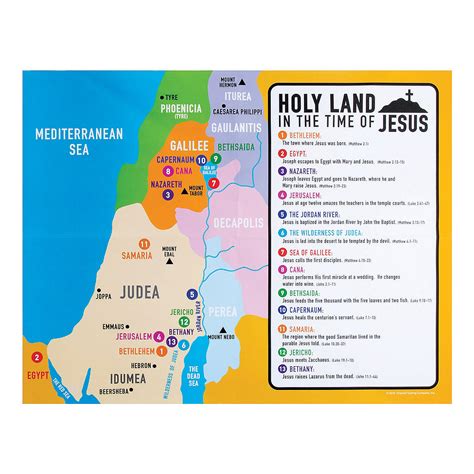 Jesus Holy Land Map - Educational - 1 Piece | eBay