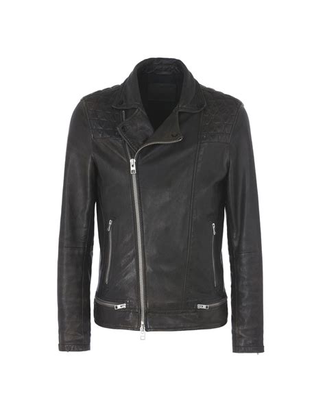 AllSaints Leather Jacket in Black for Men - Lyst