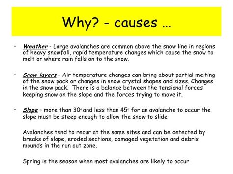 Physical Causes Lesson 3 Avalanche