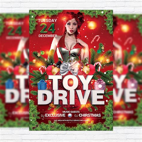 Toy Drive Party - Premium Flyer Template + Facebook Cover ...