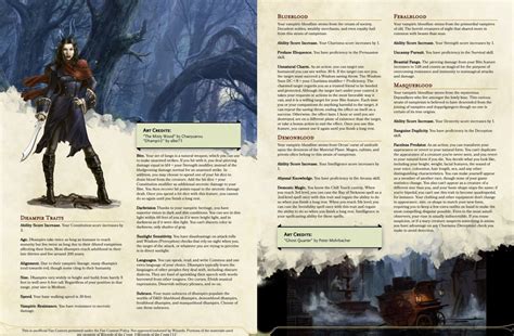 Dhampir — Half-Vampire Player Race for D&D 5th Edition : UnearthedArcana