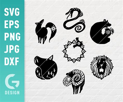 Seven Deadly Sins Symbols Tattoo SVG File Png Jpg Dxf Easy - Etsy Ireland