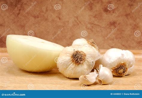 Onion and Garlic stock photo. Image of board, cutting, food - 444802