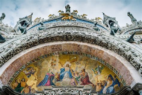 Detail of the Mosaics at the Entrance of the Basilica of San Marco ...