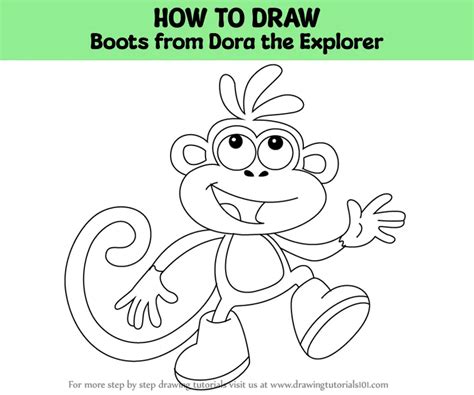 How to Draw Boots from Dora the Explorer (Dora the Explorer) Step by ...