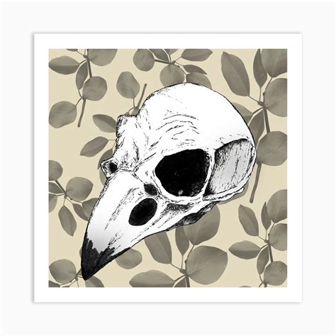 Crow Skull Art Print by Moonlight and Malice - Fy