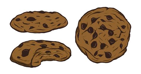 A drawing of a chocolate chip cookie 22213692 Vector Art at Vecteezy