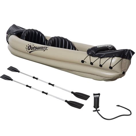 Gibbzy Mart - Portable Inflatable 2 Person Kayak for Adults Fishing w/ 2 Paddles