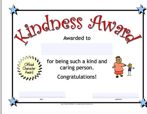 Kindness Award Template | Certificate templates, Awards certificates template, Award template