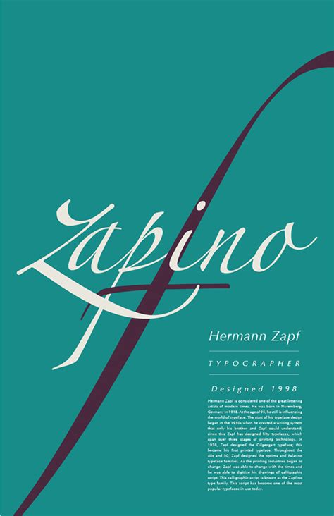 Zapfino Font Poster on Behance