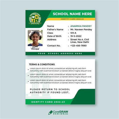 Download Abstract Corporate School id card Vector Template | CorelDraw Design (Download Free CDR ...