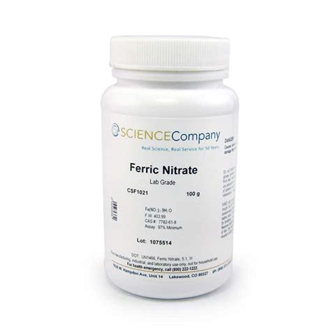 Ferric Nitrate, 100g for sale. Buy from The Science Company.