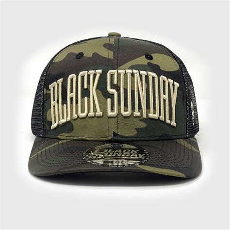 Branded Camo Trucker Hat | Black Sunday