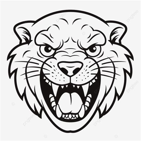 The Tiger Head Illustration Outline Sketch Drawing Vector, Tiger ...