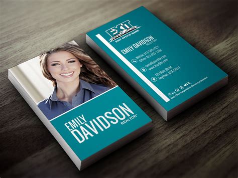 Elegant and professional Exit Realty business card design for Realtors. | Cool business cards ...