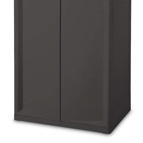 Sterilite 4 Shelf Utility Storage Cabinet Putty Black | www.resnooze.com