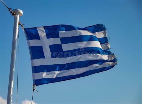 A Waving Greek Flag stock image. Image of flag, delos - 163749911