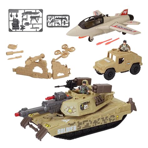 Soldier Force Motorized Tank Playset, Includes 32 Pieces with Working ...