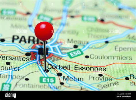 Corbeil-Essonnes pinned on a map of France Stock Photo - Alamy