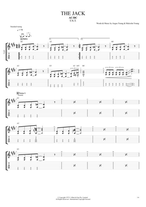 The Jack by AC/DC - Full Score Guitar Pro Tab | mySongBook.com