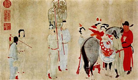 Yang Guifei Mounting a Horse, 1300 - Qian Xuan - WikiArt.org