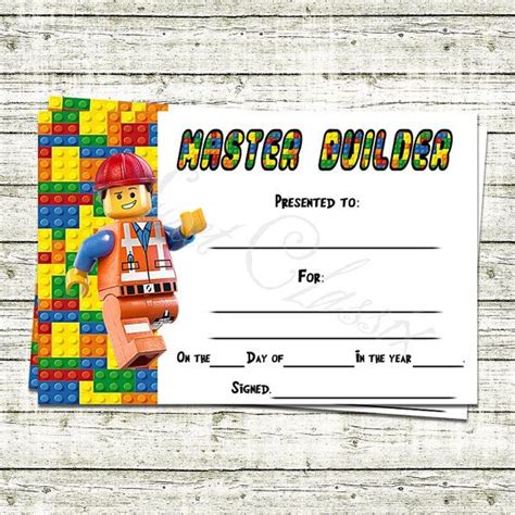 Lego Master Builder Certificate | Lego classroom theme, Lego birthday ...