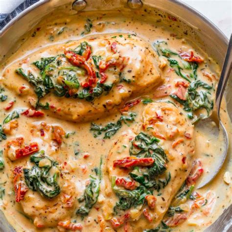 Chicken with Spinach in Creamy Parmesan Sauce