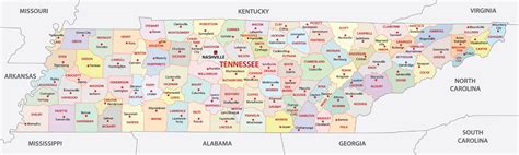 Tennessee Counties Map | Mappr