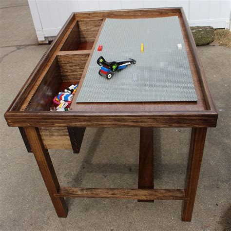 Wood Kids LEGO® Table with 2 or 3 Storage Bins by OwenStreetStudio