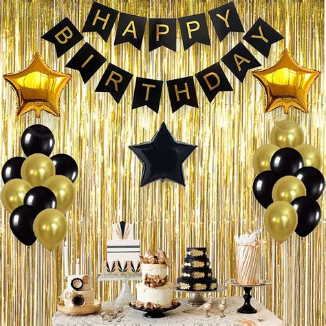 1set Gold Color Letter Paper Banner Hanging Happy Birthday Banner Boy Girl Baby Shower ...