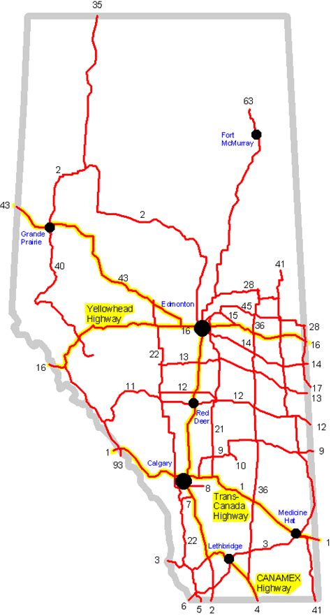 Alberta Highway Map | Color 2018