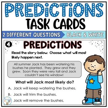 Making Predictions Task Cards by Elementary Island | TpT